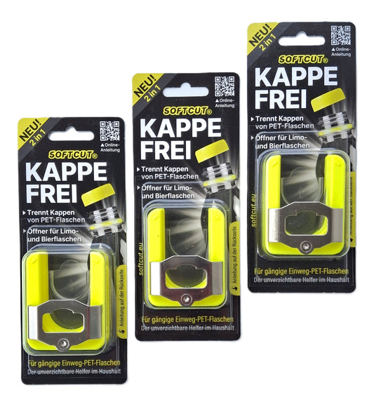 SOFTCUT 3er-Set – PET-Deckel-Trenner und Öffner für Bierflaschen | Sparset